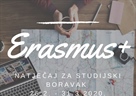 Erasmus+ Natječaj za financiranje mobilnosti studenata u svrhu studijskog boravka za ak. god. 2020./2021.